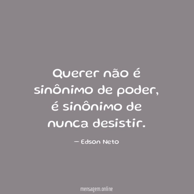 Querer não é sinônimo de poder