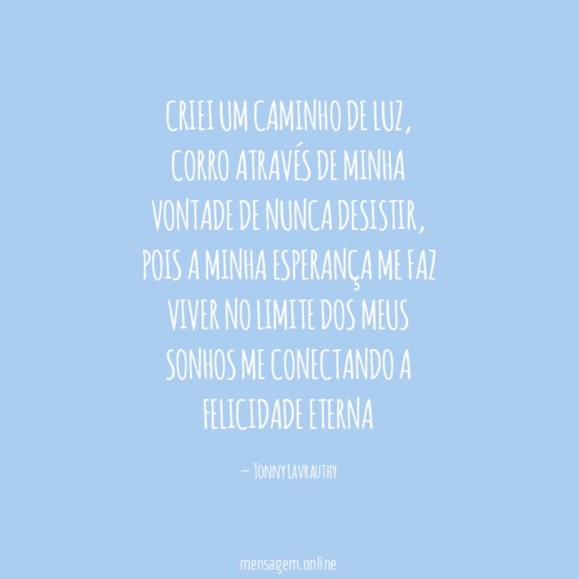 Criei um caminho de luz