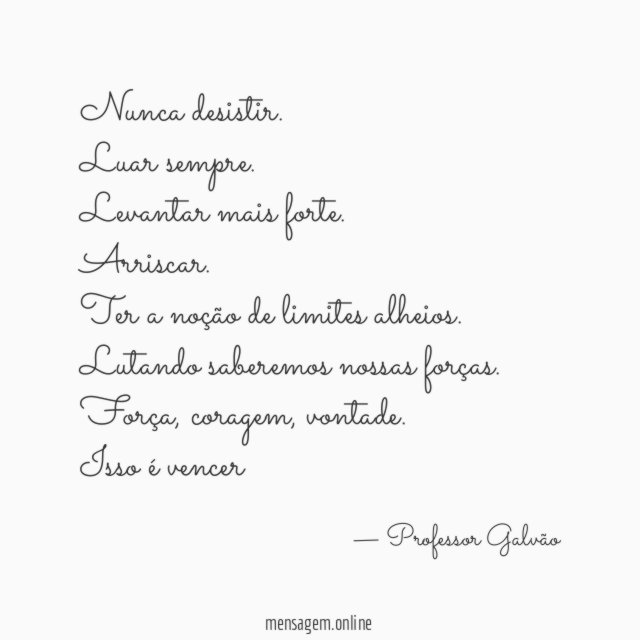 Nunca desistir