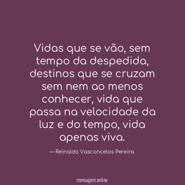 Vidas que se vão