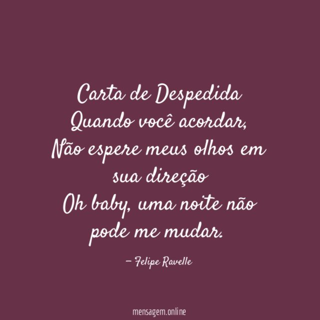 Carta de Despedida