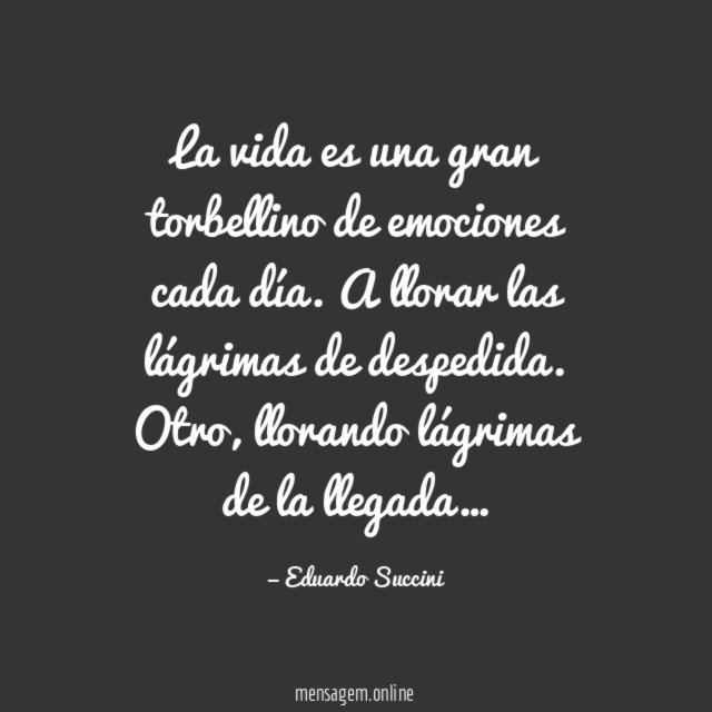 La vida es una gran torbellino de emociones cada día