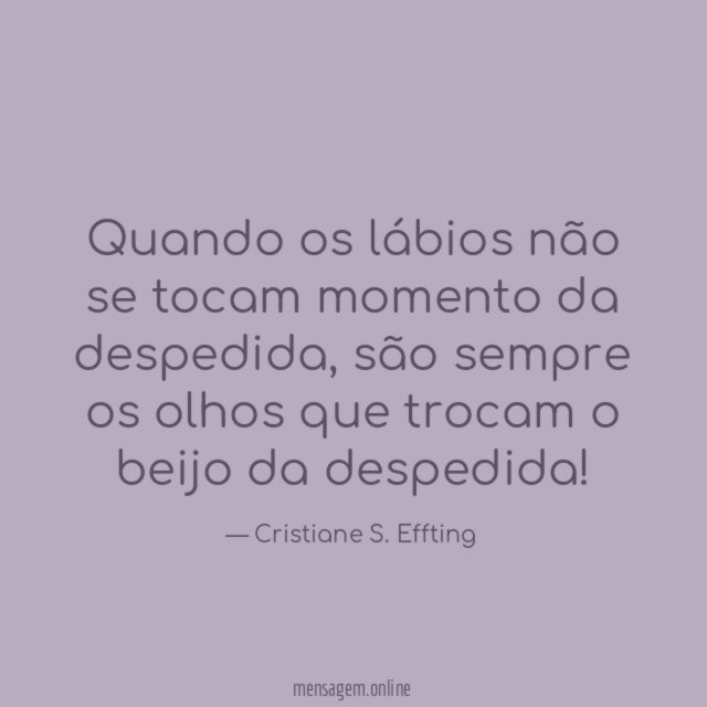 Quando os lábios não se tocam momento da despedida