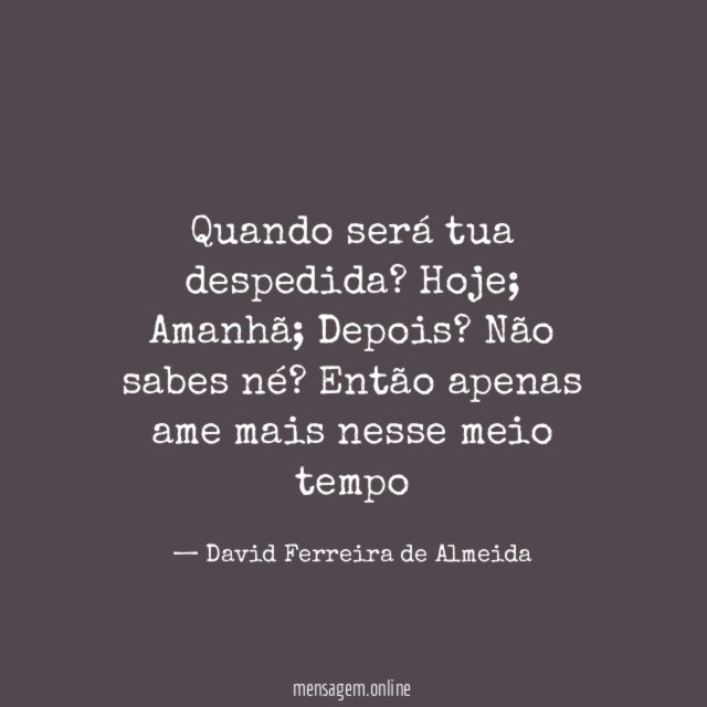 Quando será tua despedida