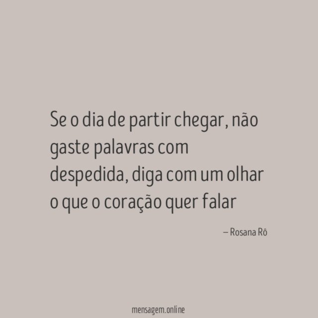 Se o dia de partir chegar