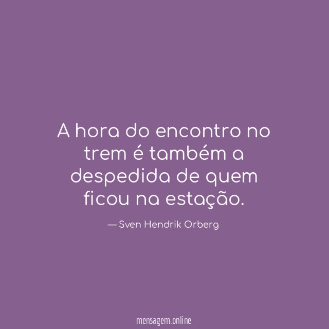 A hora do encontro no trem é também