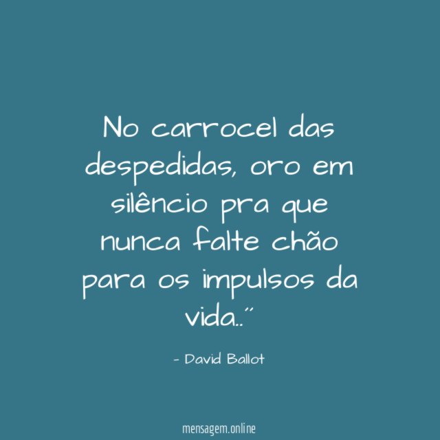 No carrocel das despedidas