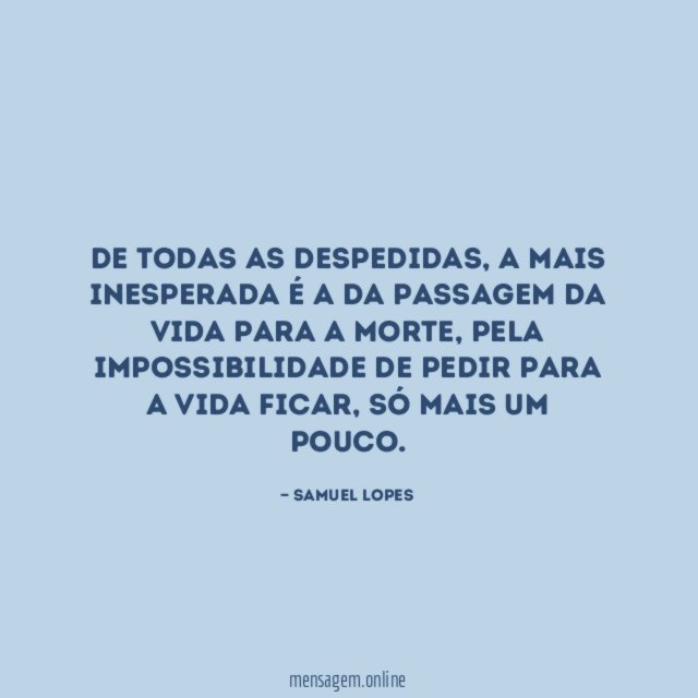 De todas as despedidas
