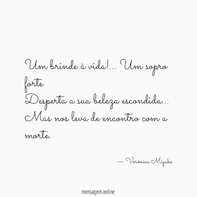 Um brinde à vida