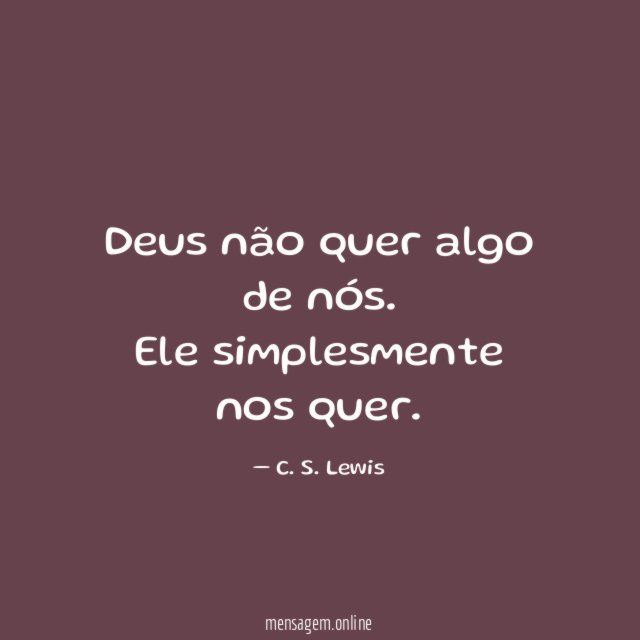 Deus não quer algo de nós