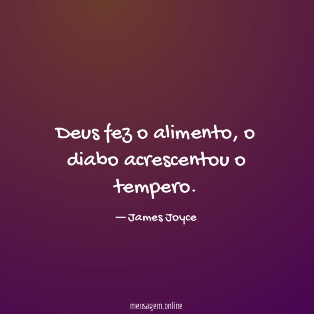 Deus fez o alimento