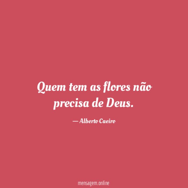 Quem tem as flores não precisa de Deus