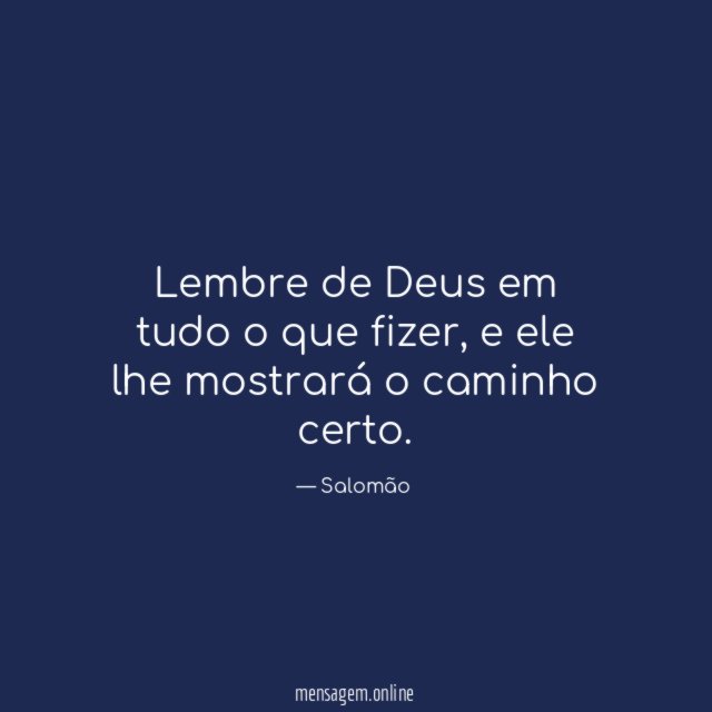 Lembre de Deus em tudo o que fizer