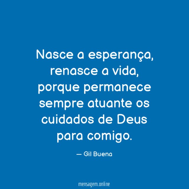 Nasce a esperança