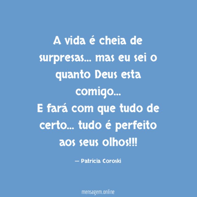 A vida é cheia de surpresas