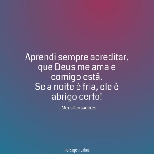 Aprendi sempre acreditar