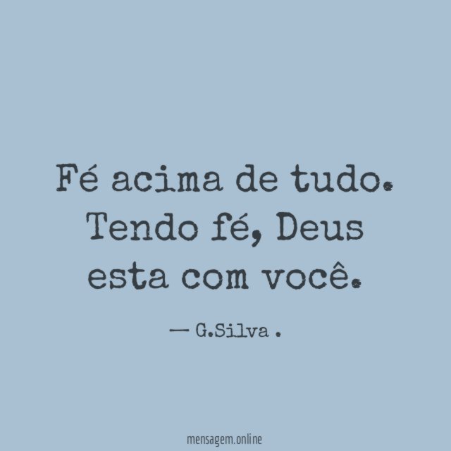 Fé acima de tudo