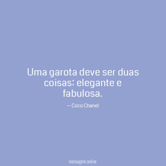 Uma garota deve ser duas coisas
