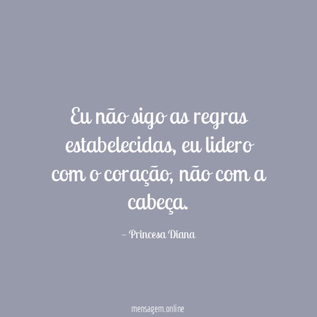 Eu não sigo as regras estabelecidas