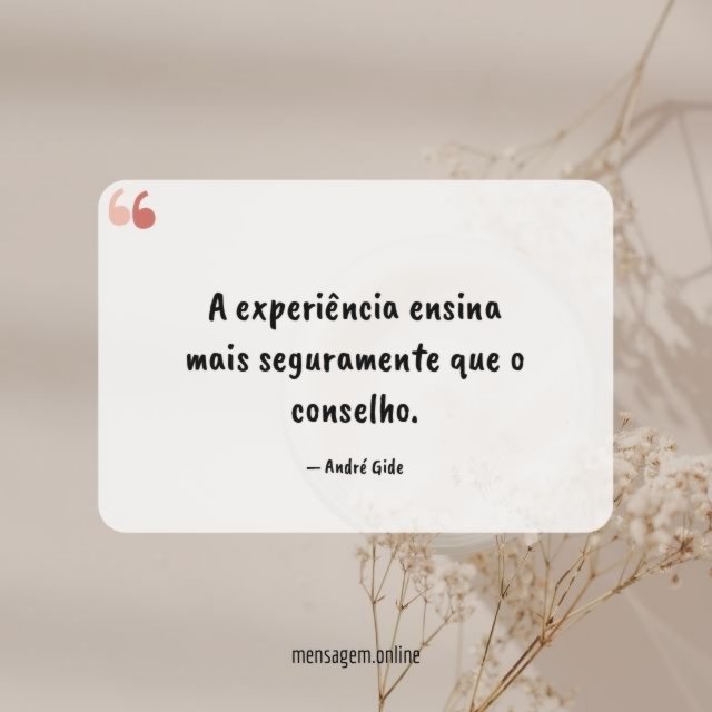 A experiência ensina mais seguramente que o conselho