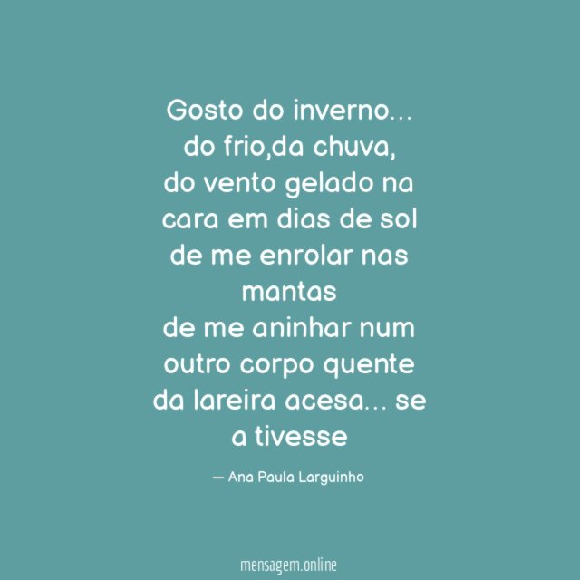 Gosto do inverno