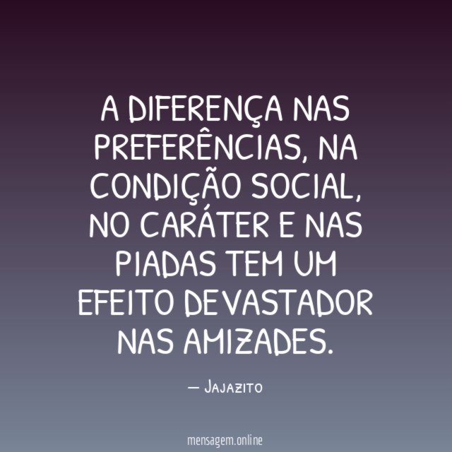 A diferença nas preferências