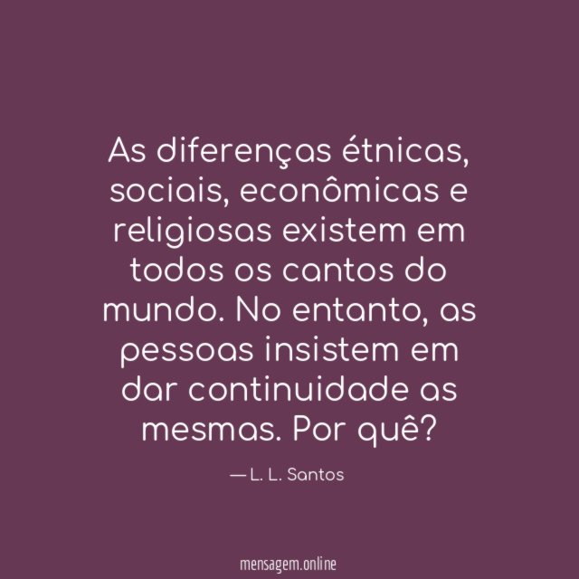As diferenças étnicas
