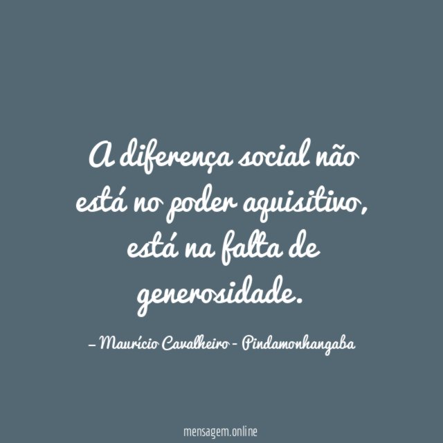 A diferença social não está no poder aquisitivo