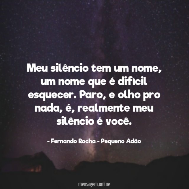 Meu silêncio tem um nome