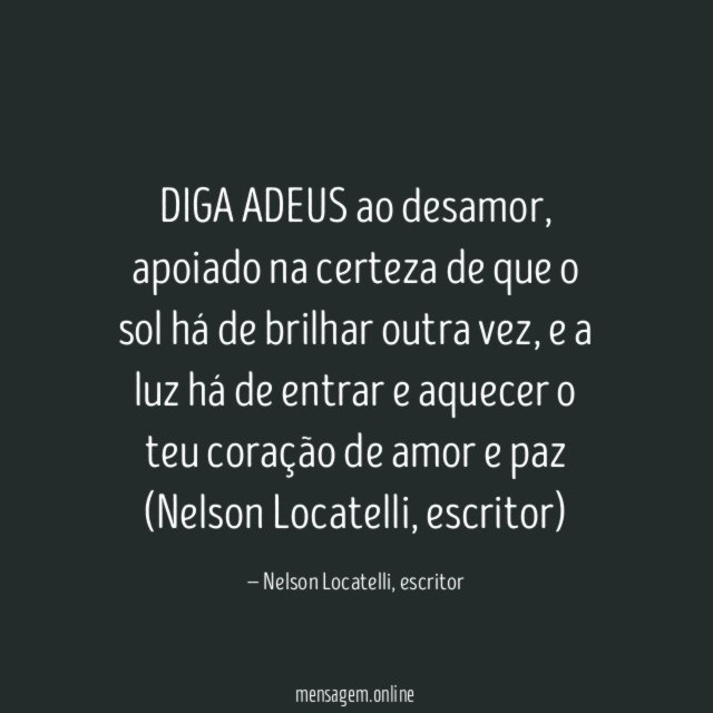 DIGA ADEUS ao desamor
