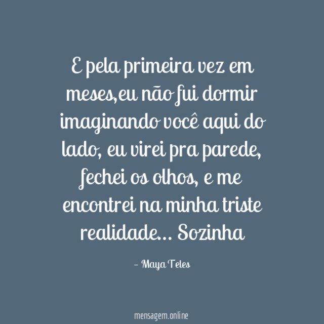 E pela primeira vez em meses