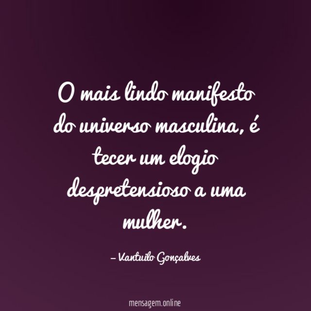 O mais lindo manifesto do universo masculina