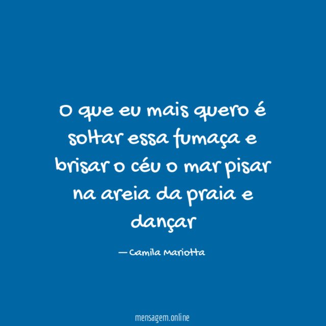O que eu mais quero é soltar essa