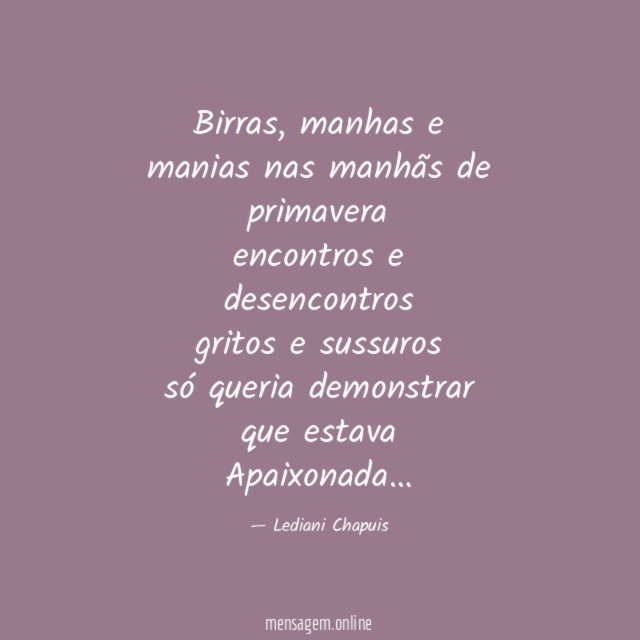Birras, manhas e manias nas manhãs de primavera