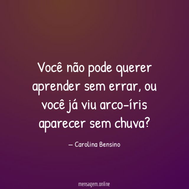 Você não pode querer aprender sem errar
