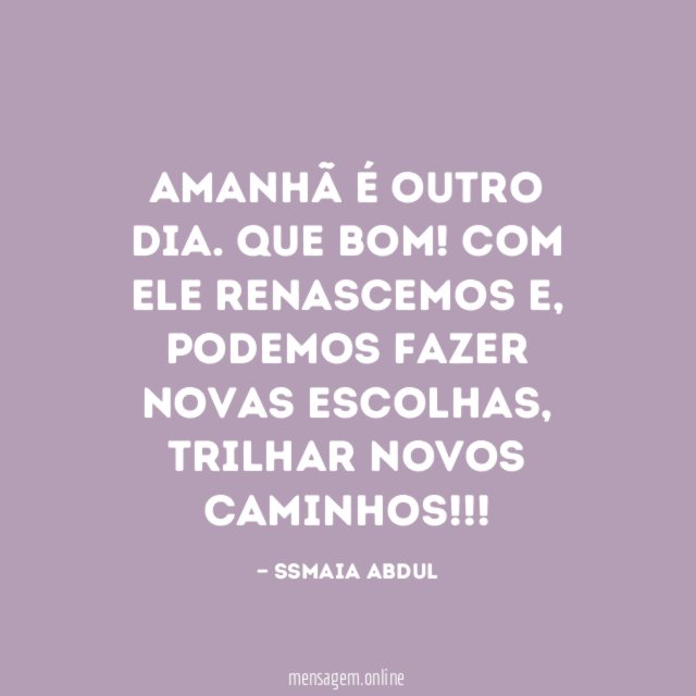 Amanhã é outro dia