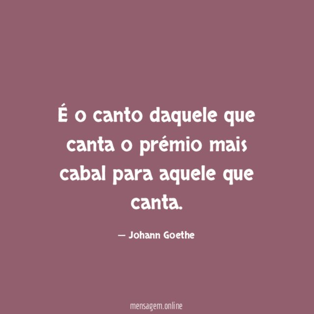 É o canto daquele que canta o prémio