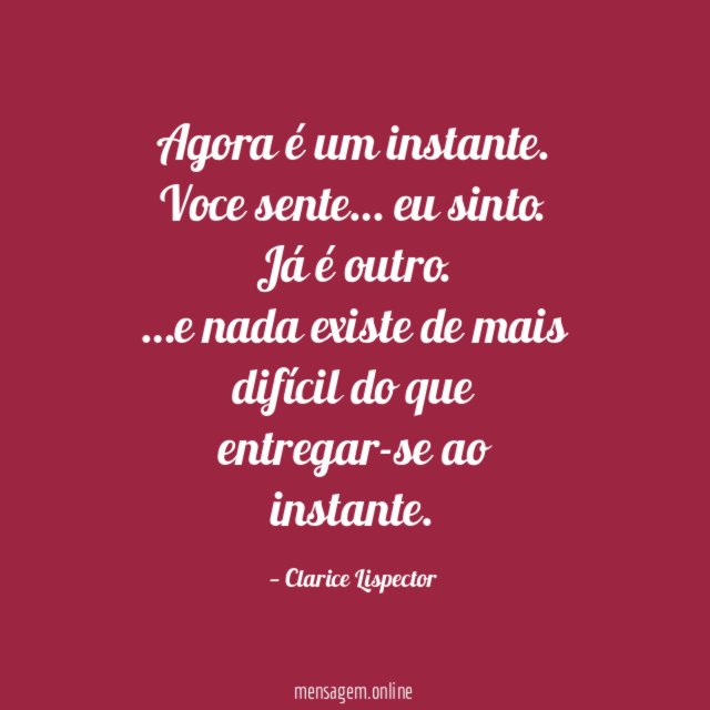 Agora é um instante