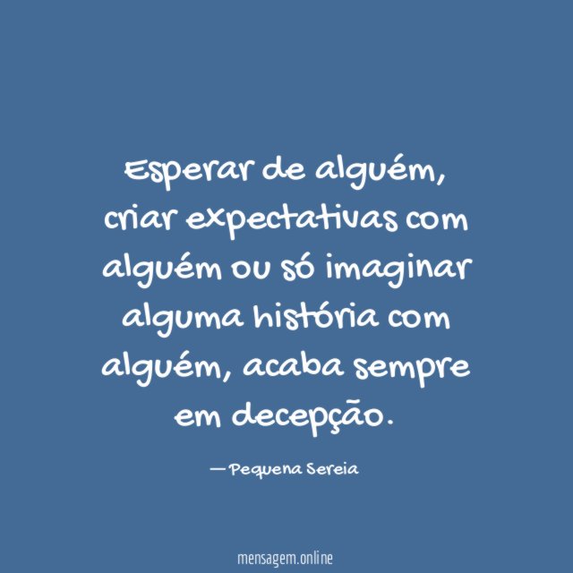 Esperar de alguém