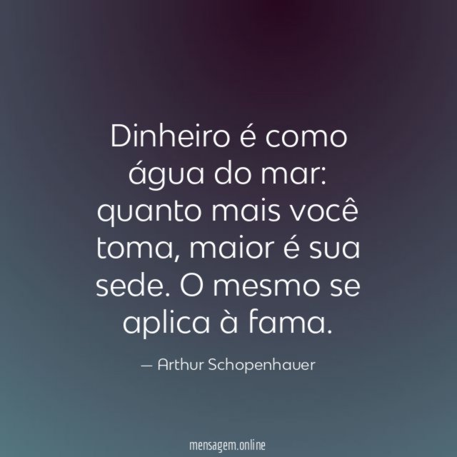 Dinheiro é como água do mar
