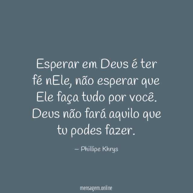 Esperar em Deus é ter fé nEle