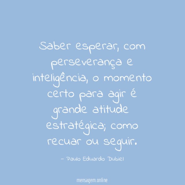 Saber esperar