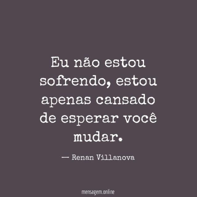 Eu não estou sofrendo