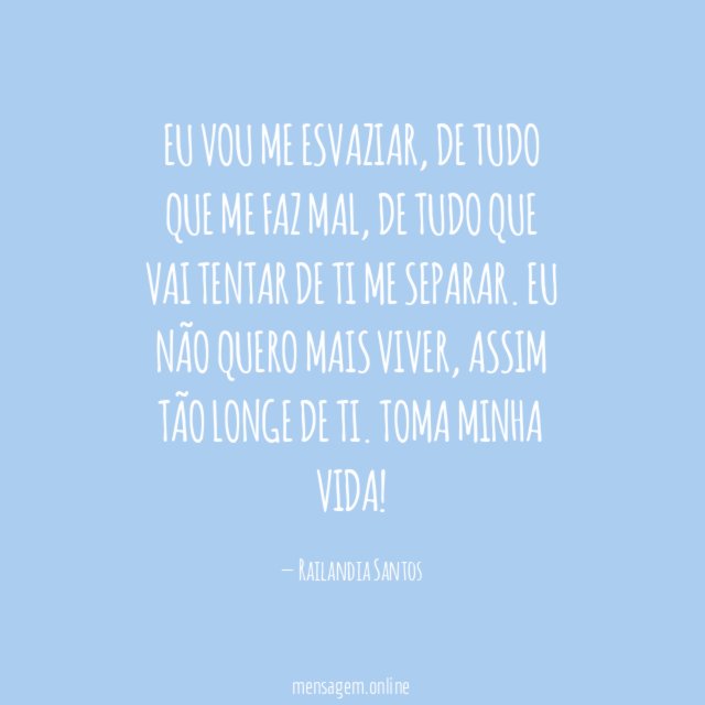 Eu vou me esvaziar