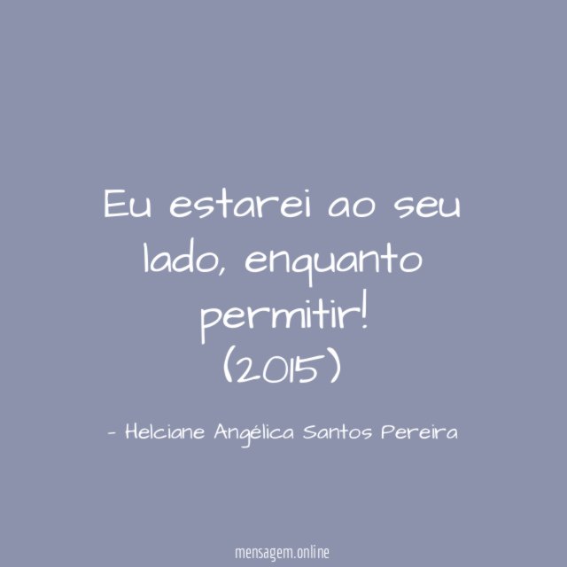 Eu estarei ao seu lado