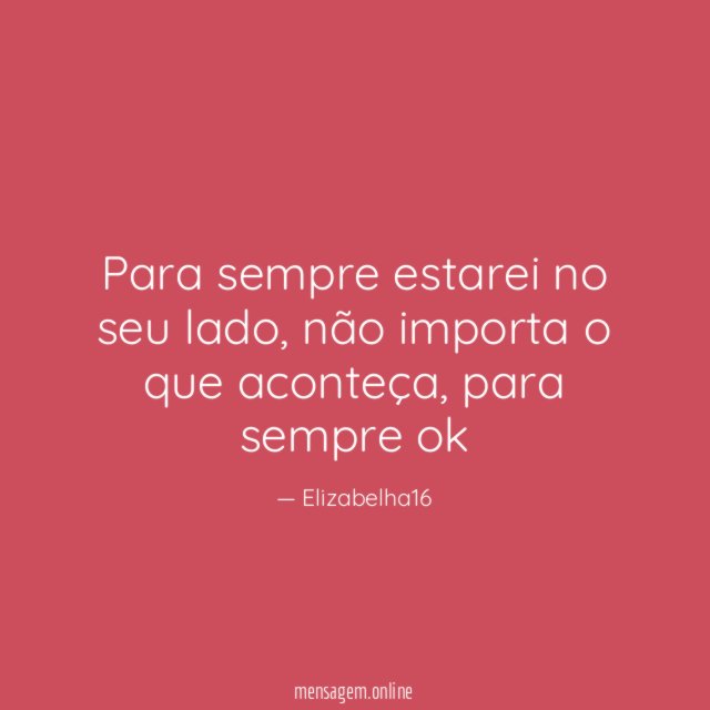 Para sempre estarei no seu lado