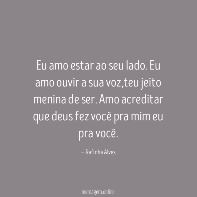 Eu amo estar ao seu lado