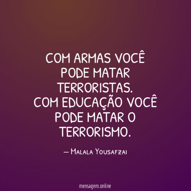 Com armas você pode matar terroristas