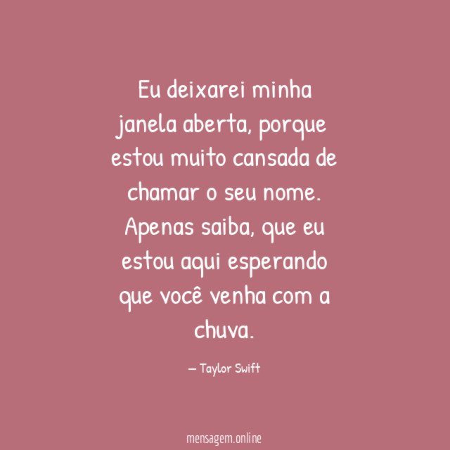 Eu deixarei minha janela aberta