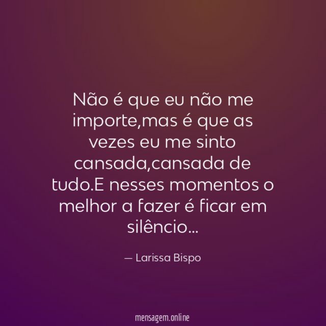 Não é que eu não me importe